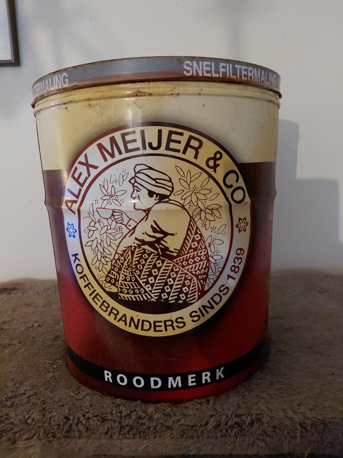 Vintage Alex Meijer & Co Koffieblik - Roodmerk, Enlèvement, Café