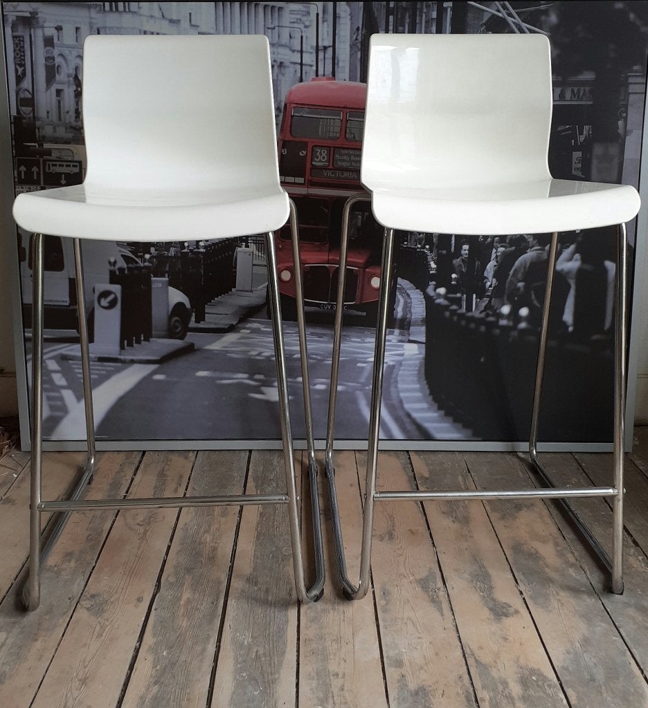 UCCLE 1 ou 2 tabourets Ikea Glenn (pied esprit vintage), Avec repose-pieds, Synthétique, 2 tabourets, Enlèvement