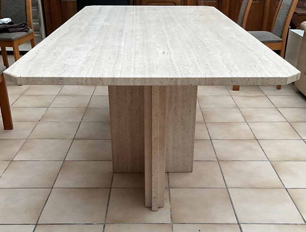 Echte Travertin eettafel, Huis en Inrichting, Ophalen, Zo goed als nieuw