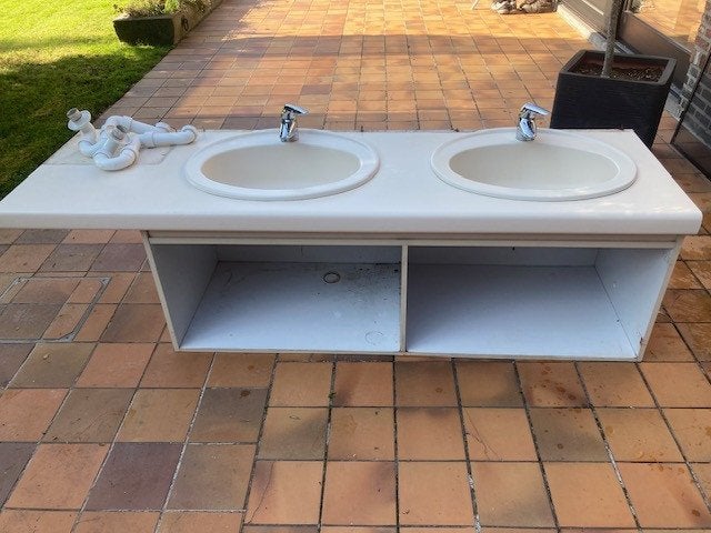 2 wasbakken + kranen Grohe, Ophalen, Gebruikt, Wastafel