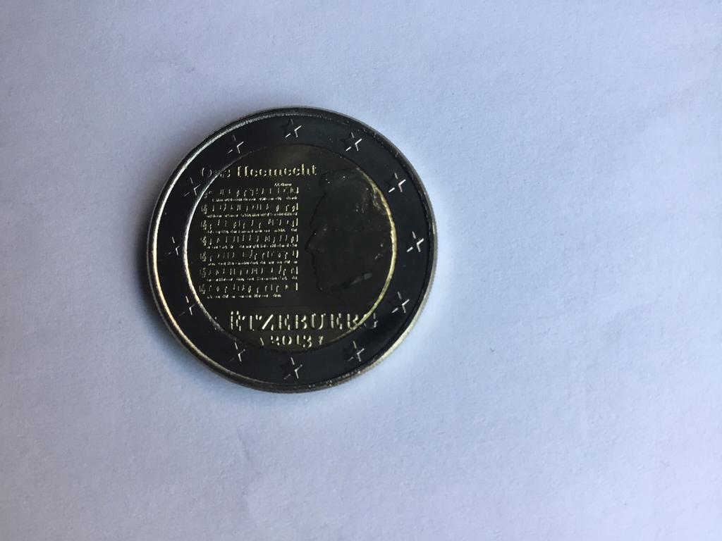 2013 Luxemburg volkslied unc, Ophalen of Verzenden, Luxemburg, 2 euro, Losse munt