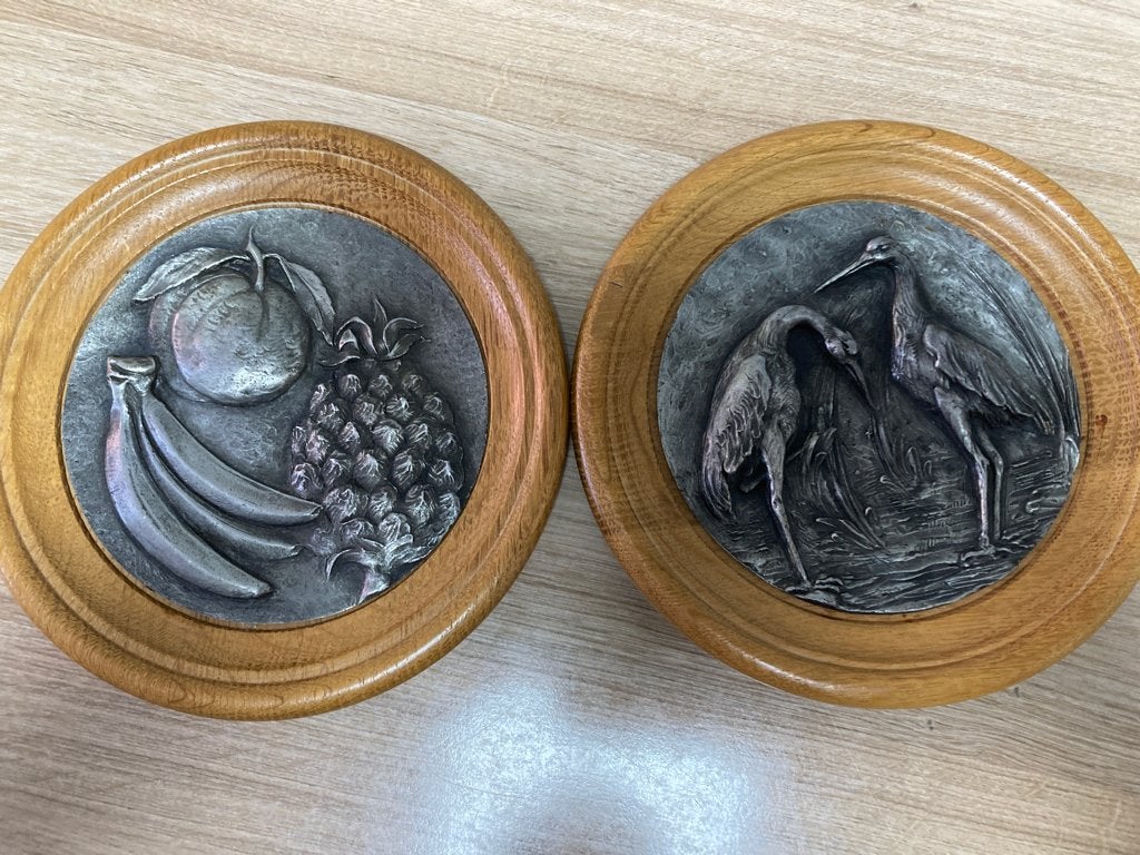 2 tinnen muurschalen, Antiek en Kunst, Antiek | Tin, Ophalen of Verzenden