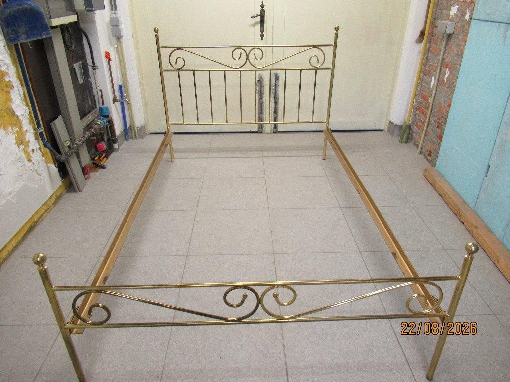 verkoperd massief bed, Ophalen, Overige kleuren, Vintage, Twijfelaar