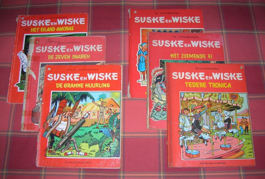 Stripverhalen: Suske en Wiske 68, 72, 79, 82, 86 en …, Boeken, Meerdere stripboeken, Ophalen, Gelezen, Willy vandersteen