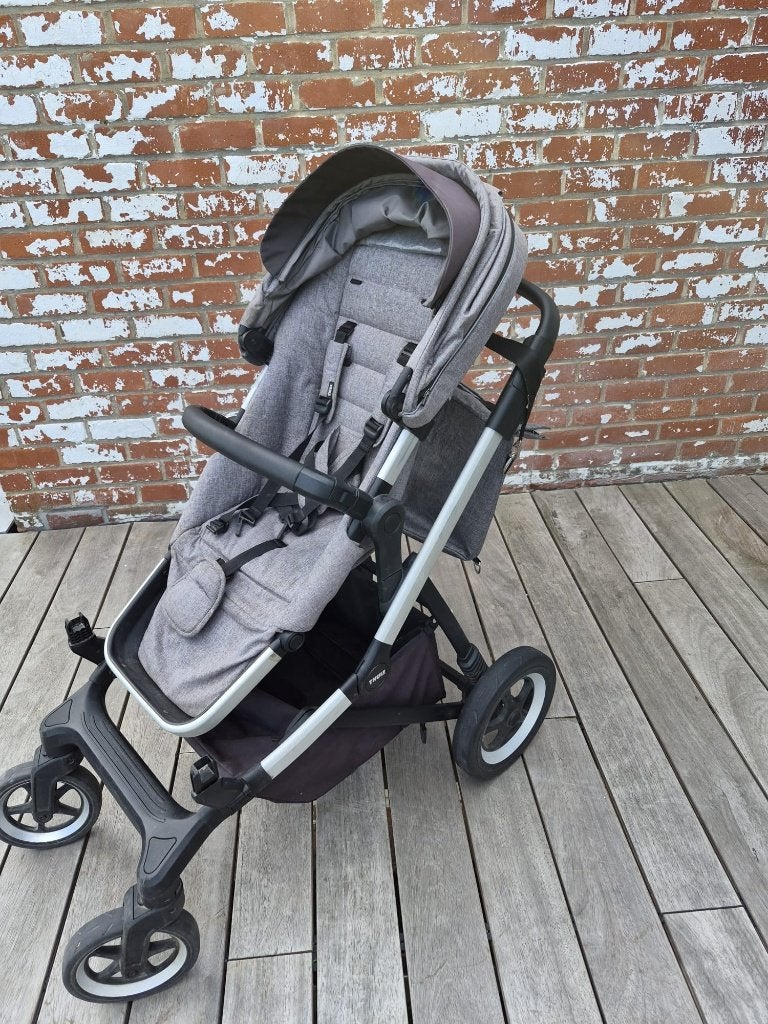 Thule sleek buggy, Kinderen en Baby's, Buggy's, Gebruikt, Overige merken, Duomodel, Regenhoes, Verstelbare rugleuning, Voetenzak