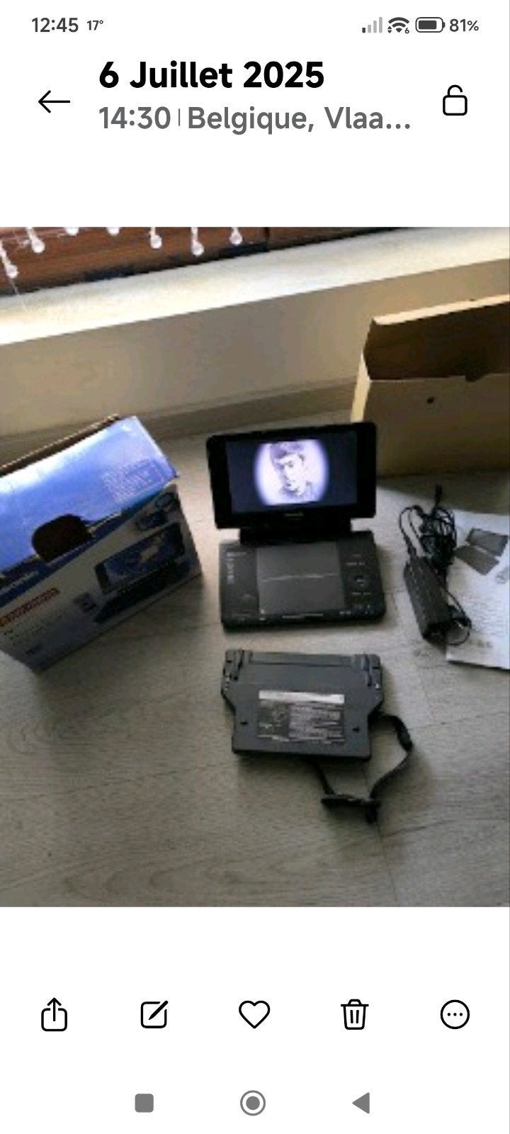 DVD PANASONIC portable
Avec tout ses accessoires
Avec batter, Audio, Tv en Foto, DVD spelers, Ophalen, Panasonic, Draagbaar
