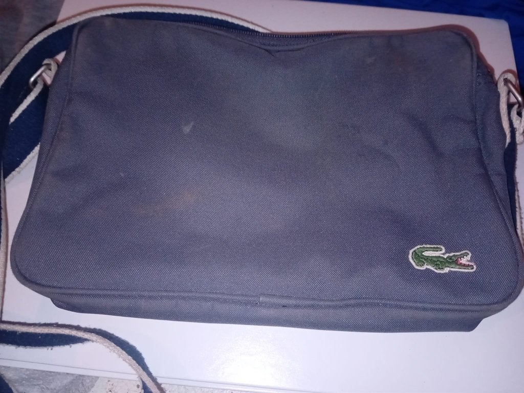 vintage lacoste schoudertas, Ophalen of Verzenden, Gebruikt, Grijs, Overige merken