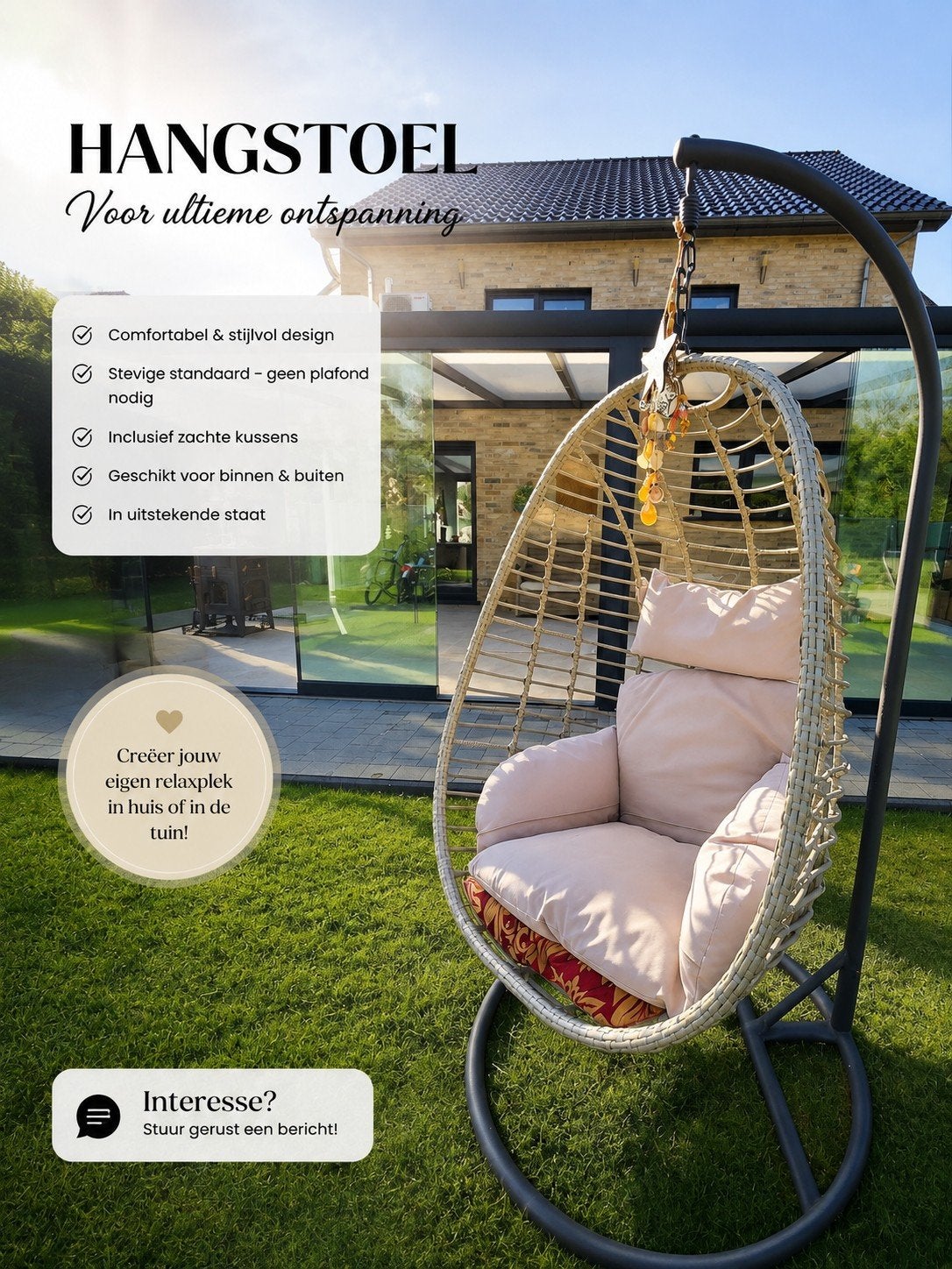 hang- en relaxstoel, Tuin en Terras, Ophalen of Verzenden