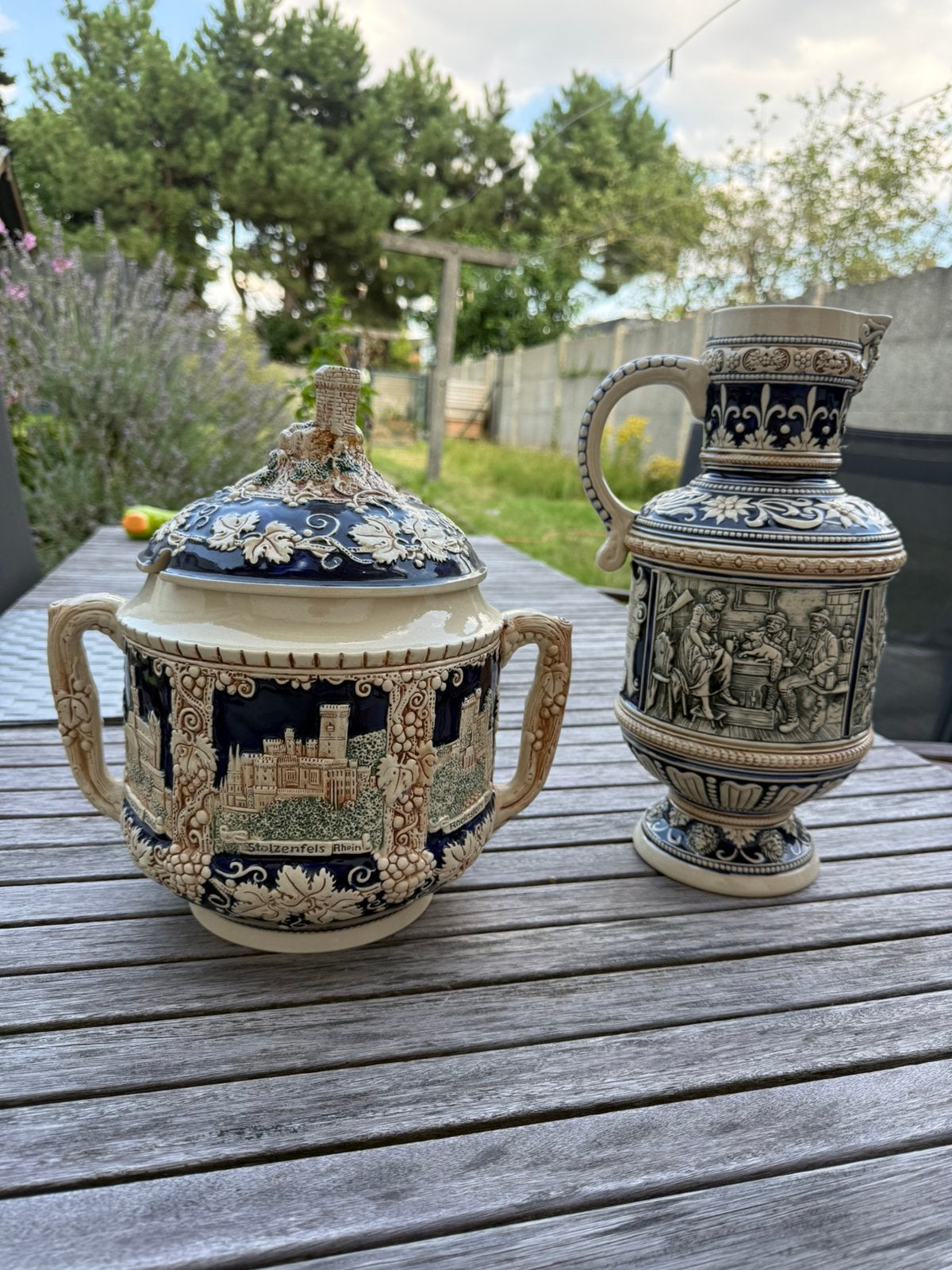 Duitse aardewerk pot en kan, Antiek en Kunst, Ophalen