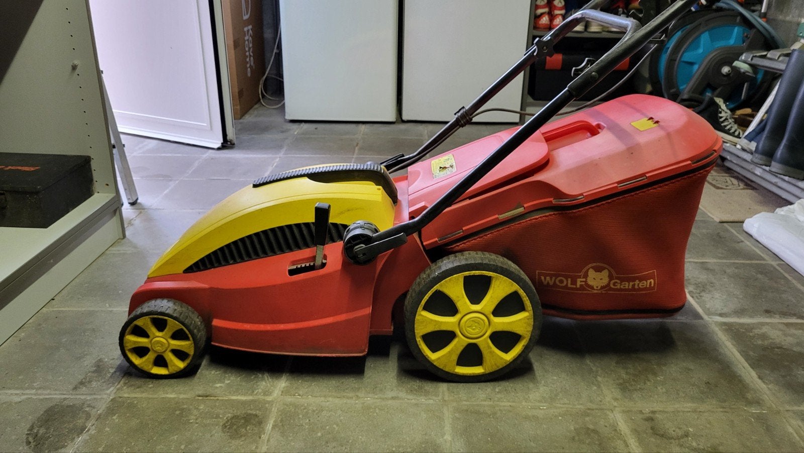 Wolf Garten grasmachine te koop! Werkt perfect, Tuin en Terras, Grasmaaiers, Ophalen, Elektrische grasmaaier