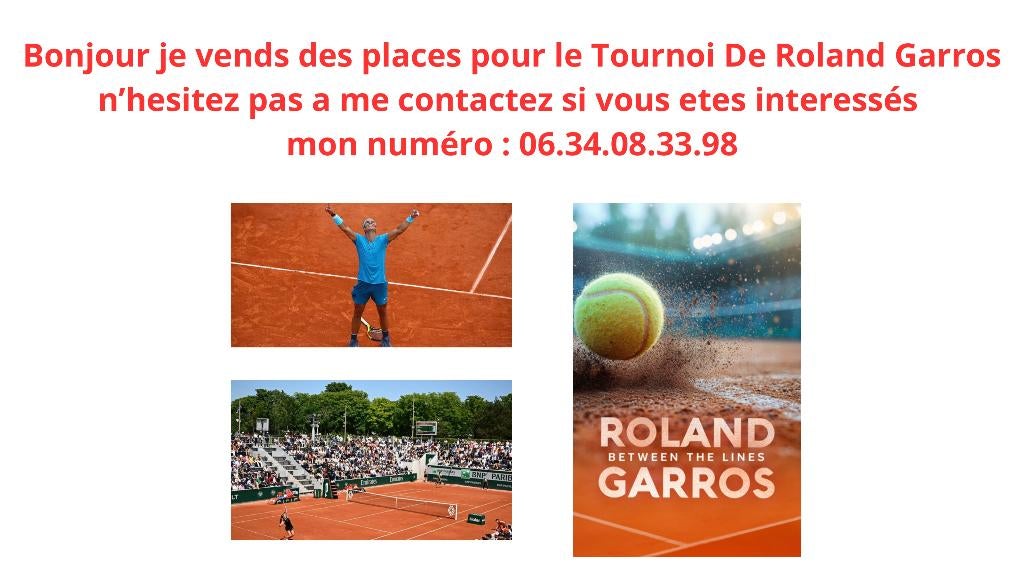 Place Roland Garros, Sports & Fitness, Tennis, Neuf, Autres marques, Enlèvement ou Envoi, L00