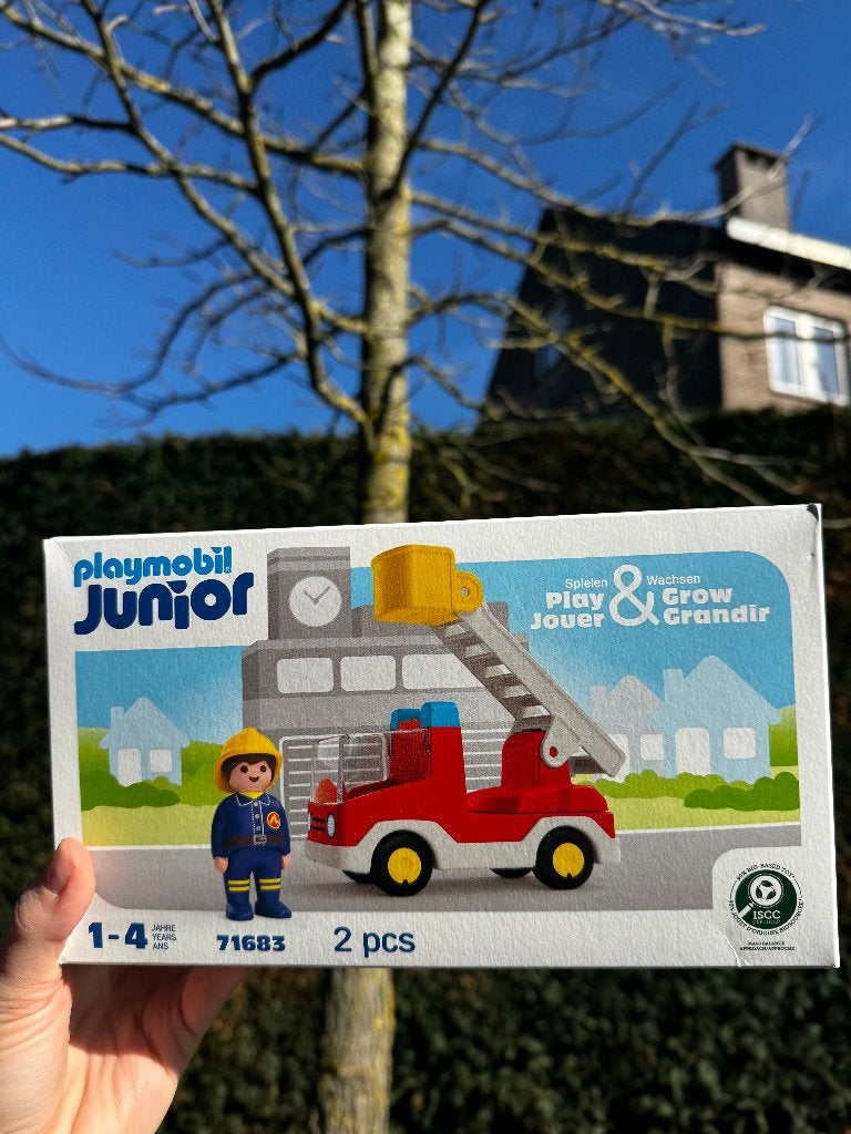 Playmobil junior brandweerwagen, Complete set, Voertuig, 1.2.3, Nieuw