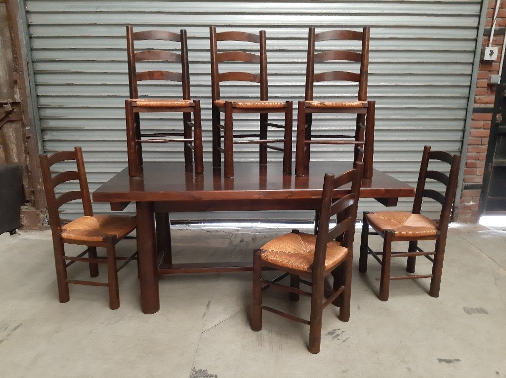 Table et chaises rustiques, Enlèvement ou Envoi, Autres couleurs, Bois, Campagnard