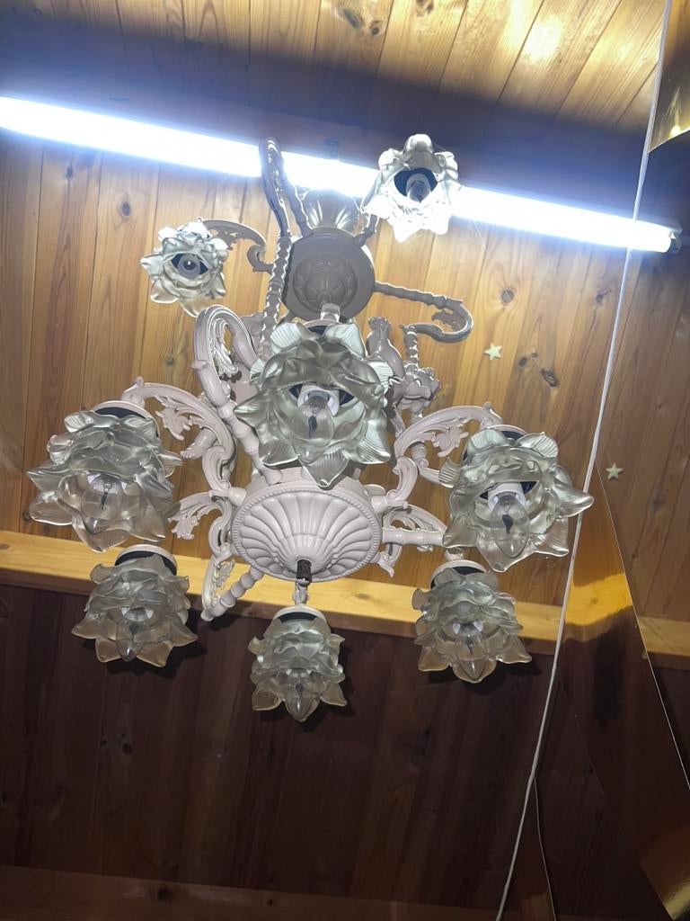 Engelen luchter, Ophalen, Gebruikt, Glas, Engelen