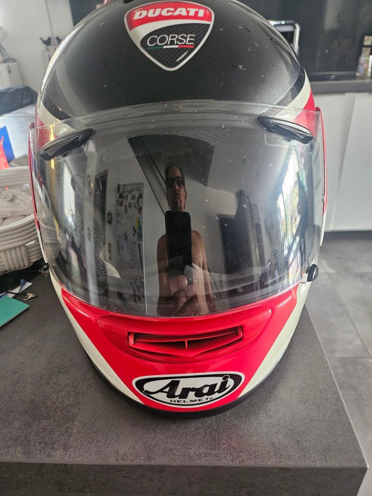 casque Ducati Arai, Motoren, Kleding | Motorhelmen, Ophalen, Tweedehands, L, Arai