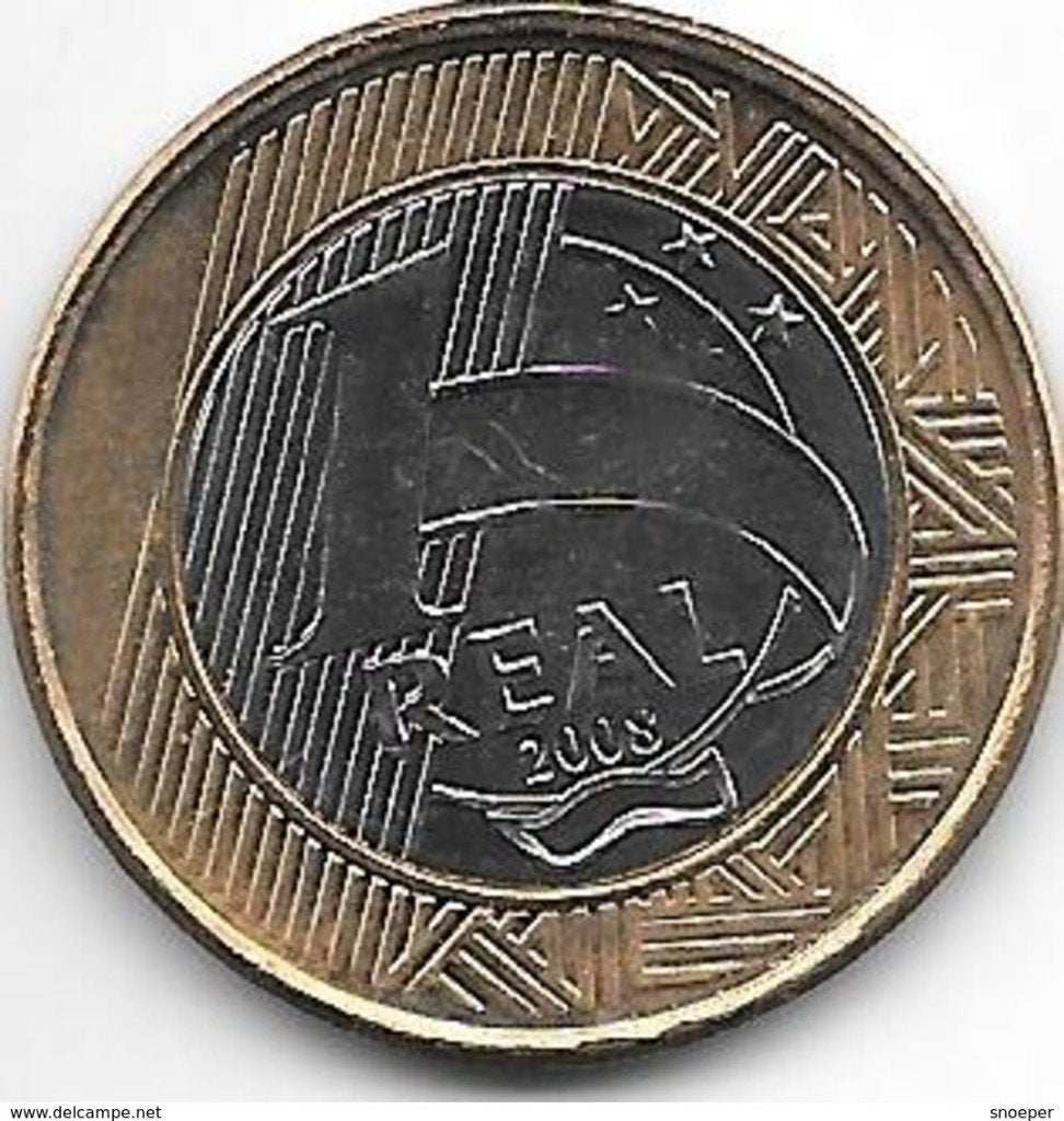 Brazil 1 real 2008 km 652a unc, Postzegels en Munten, Munten | Amerika, Verzenden, Zuid-Amerika, Losse munt