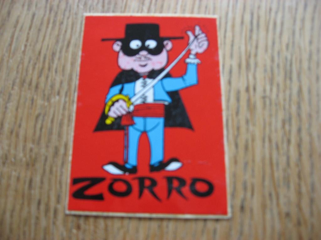 Sticker Zorro 4,5 x 7 cm, Verzamelen, Ophalen of Verzenden, Nieuw, Strip of Tekenfilm