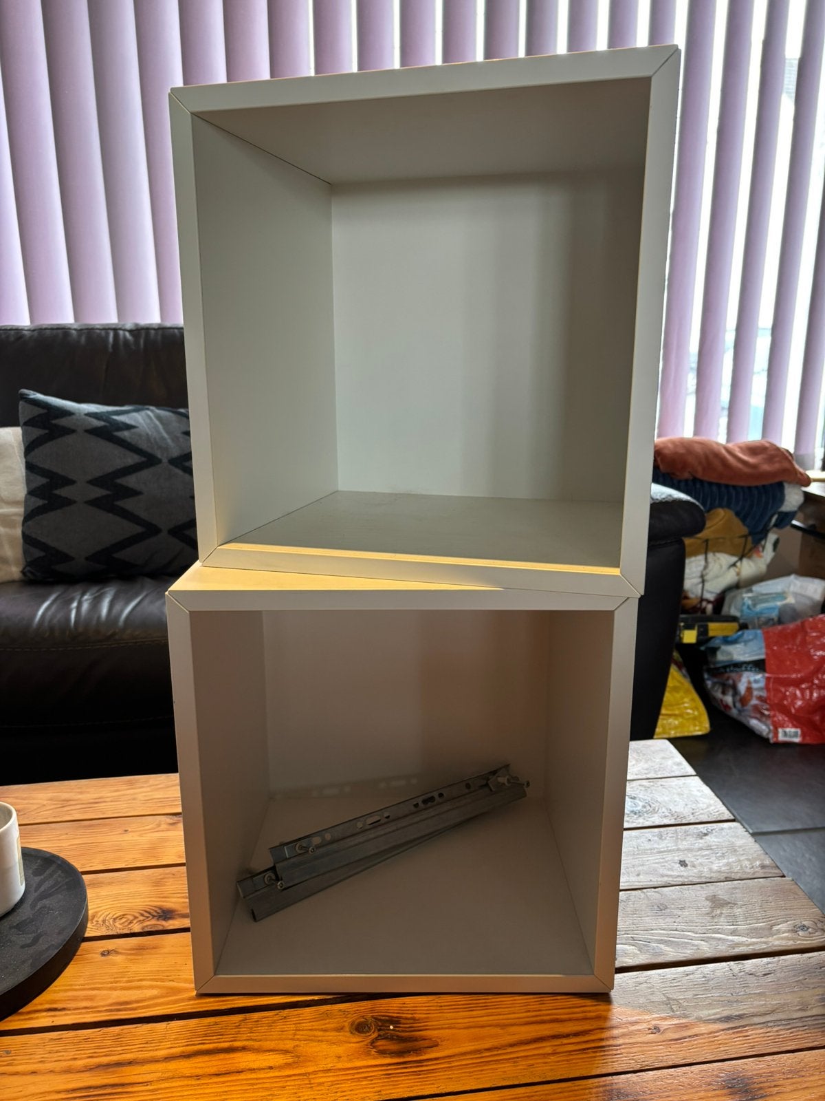 2 cubes muraux Kallax Ikea blanc, Maison & Meubles, 25 à 50 cm, Moins de 100 cm, Enlèvement, Utilisé