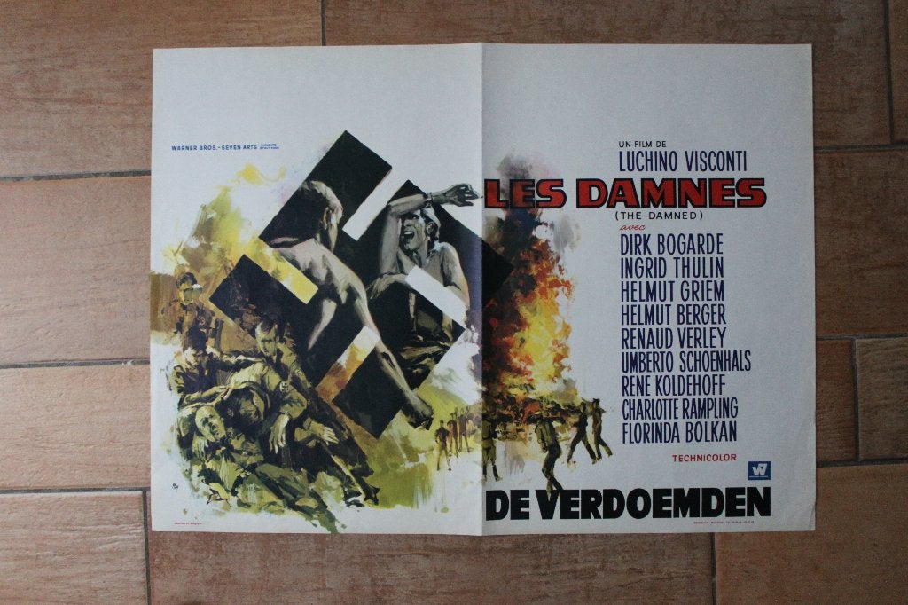 filmaffiche The Damned 1969 Luchino Visconti filmposter, Rechthoekig Liggend, Ophalen of Verzenden, Zo goed als nieuw, A1 t/m A3