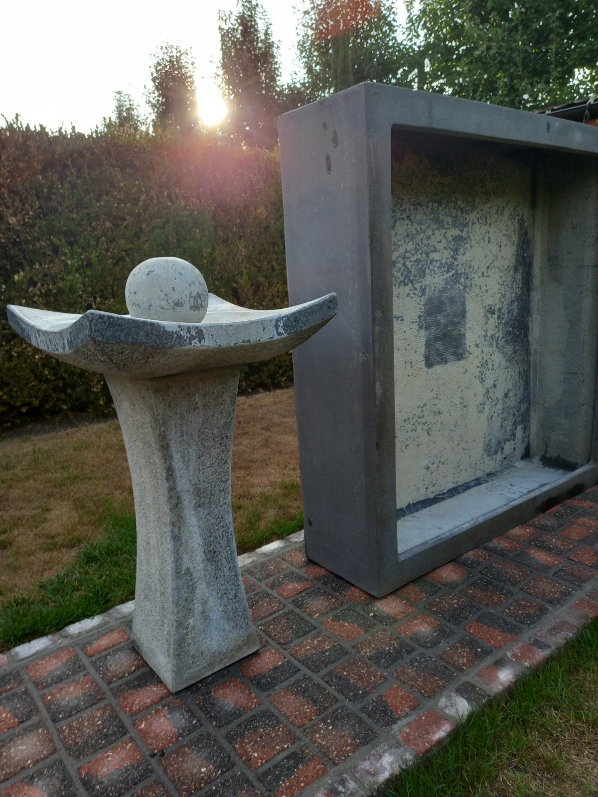 tuin fontein., Ophalen, Gebruikt, Graniet, Waterornament