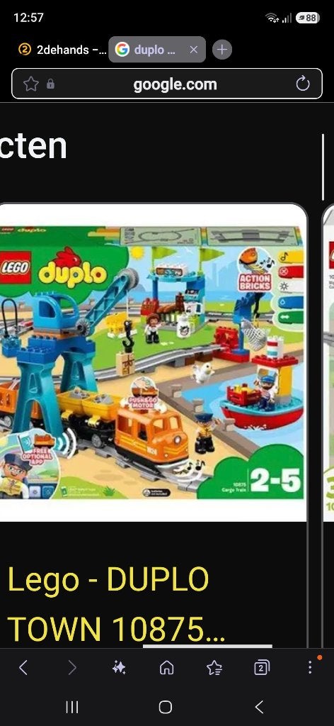 Duplo goederentrein 10875, Ophalen, Zo goed als nieuw, Compleet, Duplo