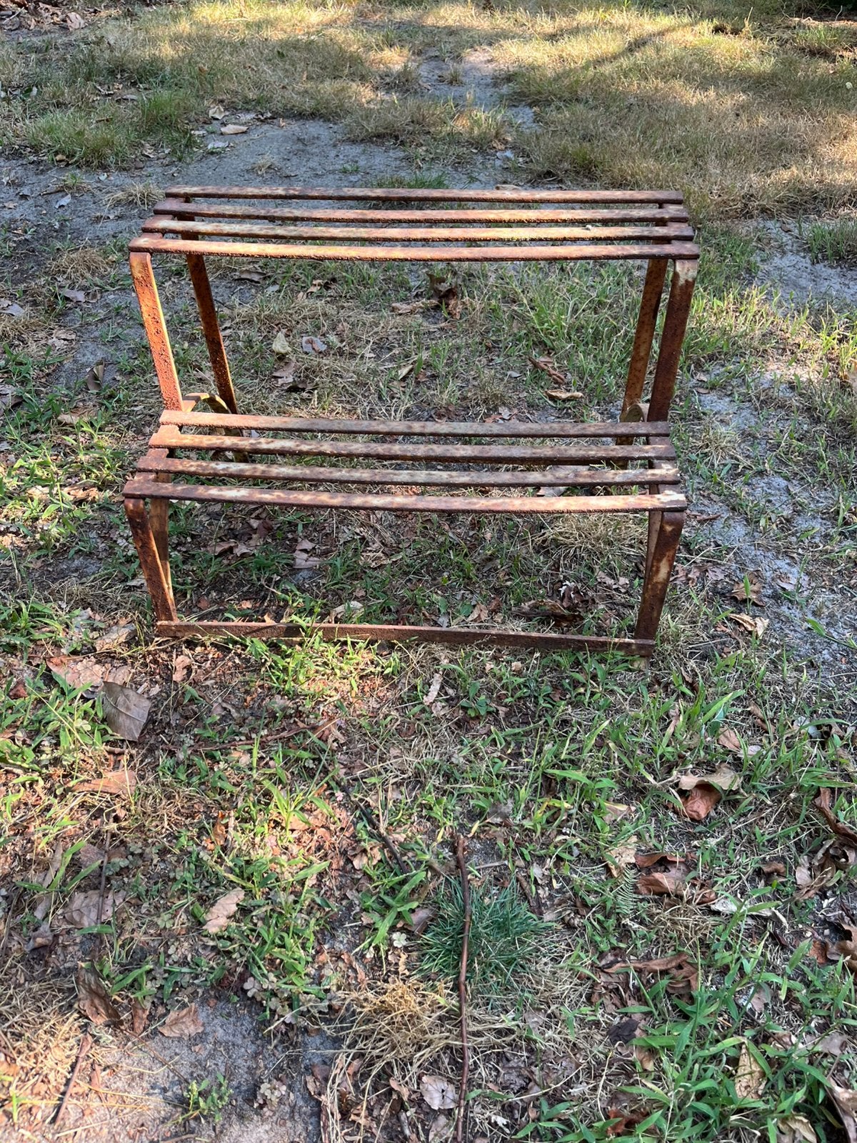 Metalen bloempotrekje voor buiten, Tuin en Terras, Ophalen, Gebruikt
