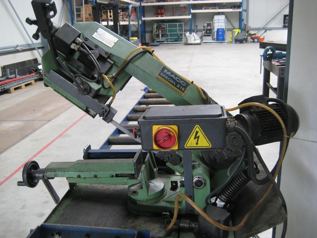 bandzaagmachine met rollenbaan MACC 215, Doe-het-zelf en Bouw, Ophalen, Gebruikt, 1200 watt of meer