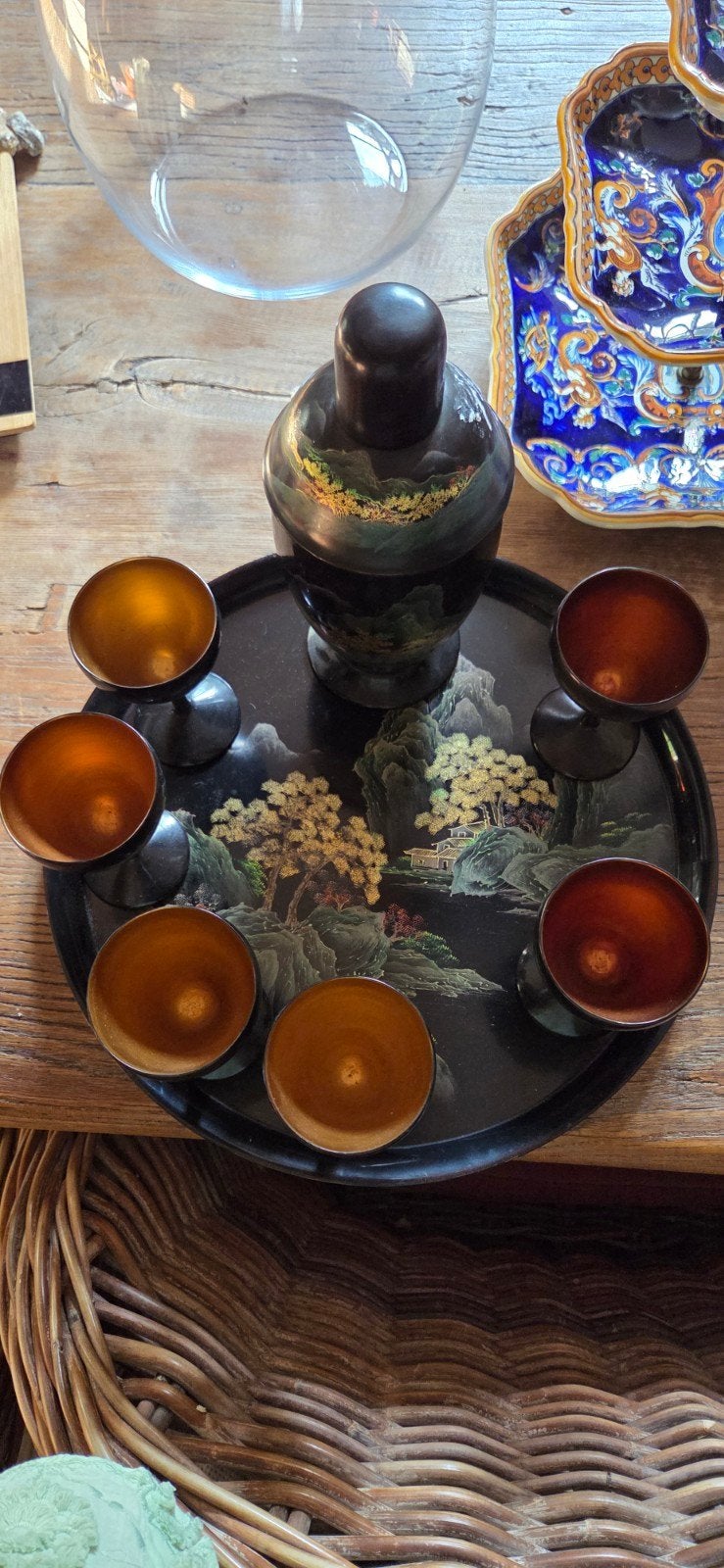 Peinture japonaise du milieu du siècle/barware/rétro, Enlèvement ou Envoi