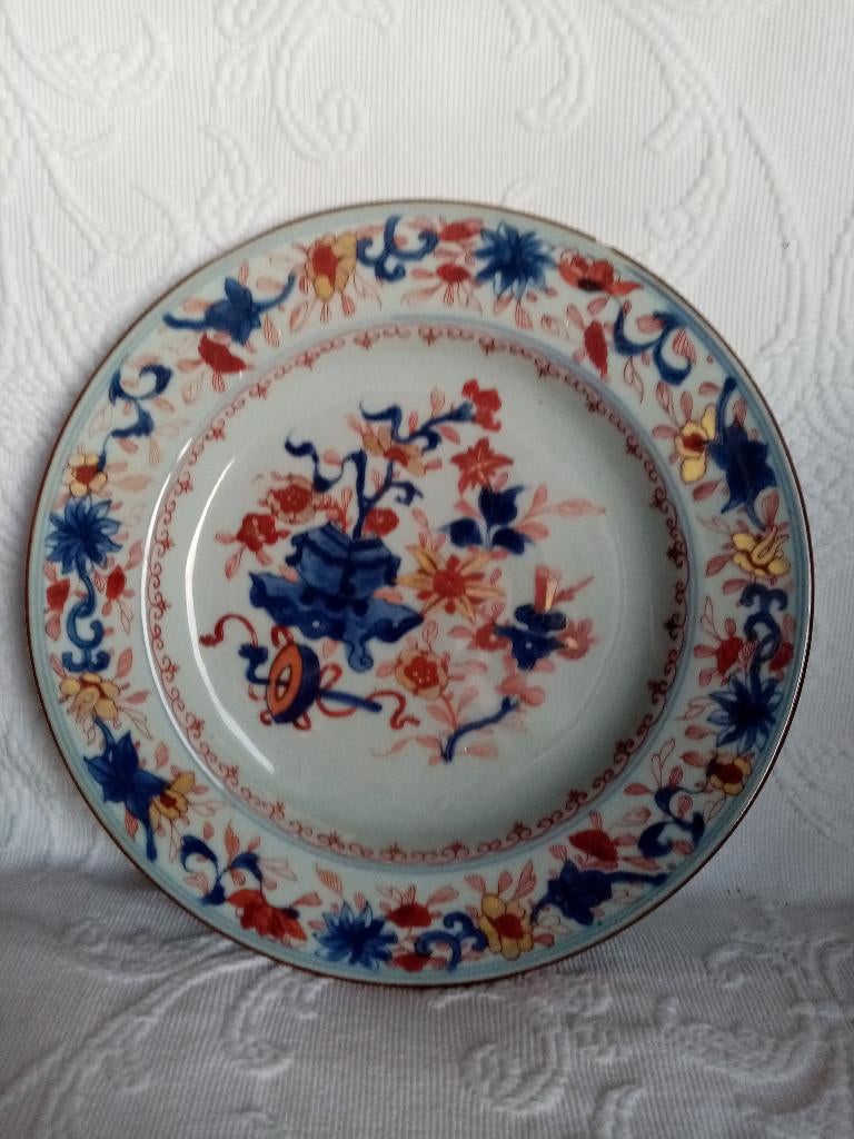 Chinees porseleinen bord met imari-decor 1750/80s, Ophalen of Verzenden