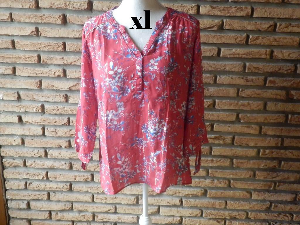 (55)- blouse femme t.xl rouge - armand thiery -, Enlèvement ou Envoi, Comme neuf, Armand Thiery, Taille 42/44 (L)