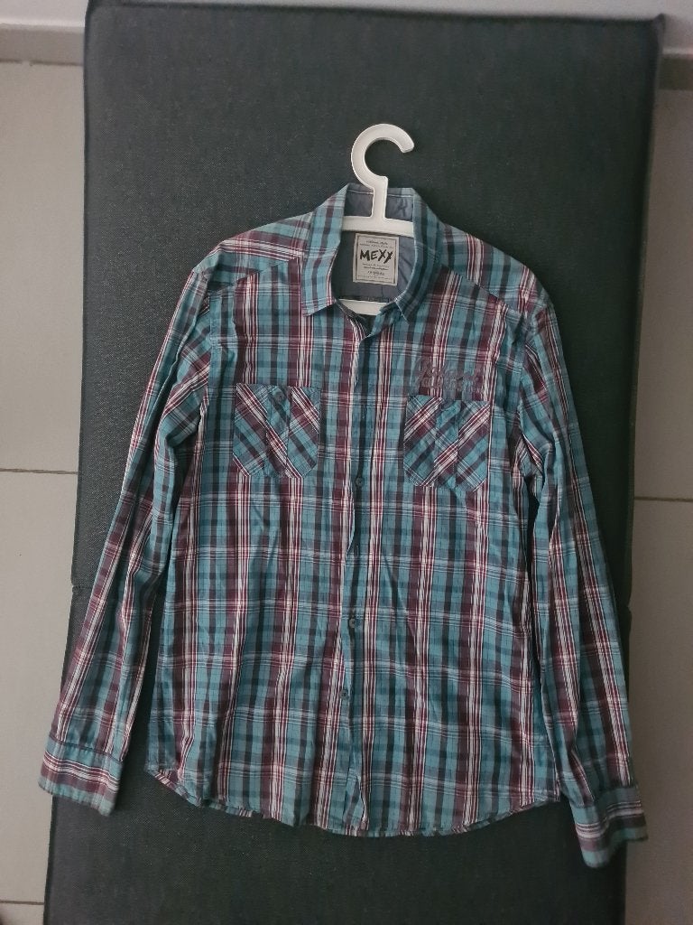 Geruit hemd, Kleding | Heren, Mexx, Blauw, Ophalen of Verzenden, Halswijdte 41/42 (L)