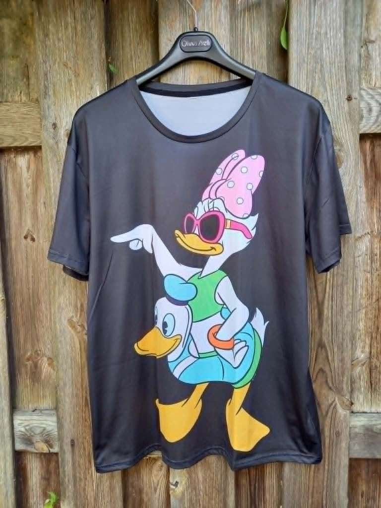 T-shirt Duck, past voor maat 50, soepele synthetische stof, Kleding | Dames, T-shirts, Ophalen, Maat 46/48 (XL) of groter, Zwart