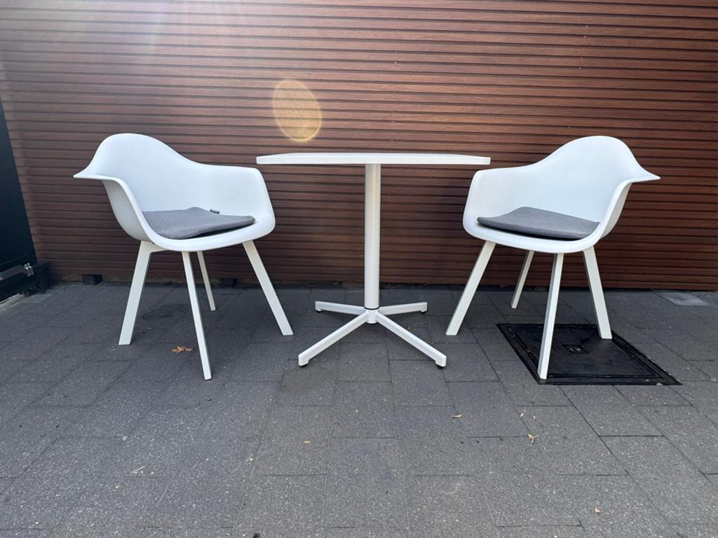 Nieuwstaat ! Bistro/tuinsetje wit, Enlèvement, Comme neuf, Chaise, Salons de jardin