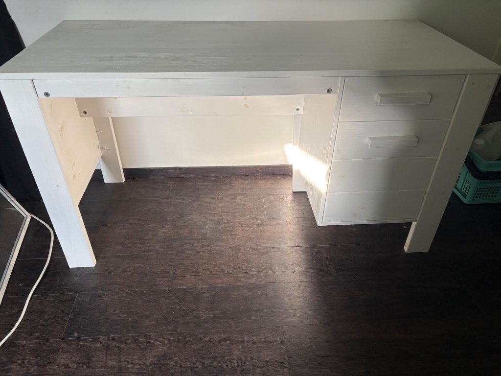 Bureau, Huis en Inrichting, Gebruikt, Computerbureau, Wit, Ophalen