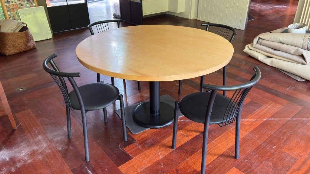 Ronde tafel, Ophalen, Gebruikt, 100 tot 150 cm, Rond