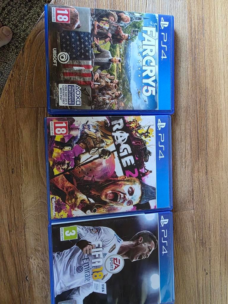 Far Cry 5 + Rage 2 + Fifa 18 (PS4), Consoles de jeu & Jeux vidéo, Jeux | Sony PlayStation 4, Enlèvement ou Envoi, Autres genres