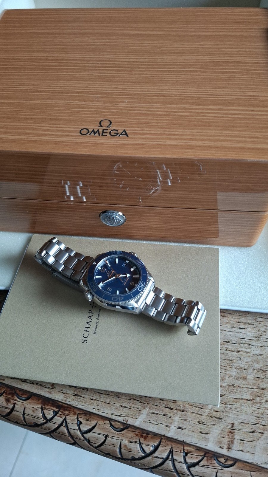 omega Seamaster Planet ocean, Ophalen, Staal, Staal, Zo goed als nieuw