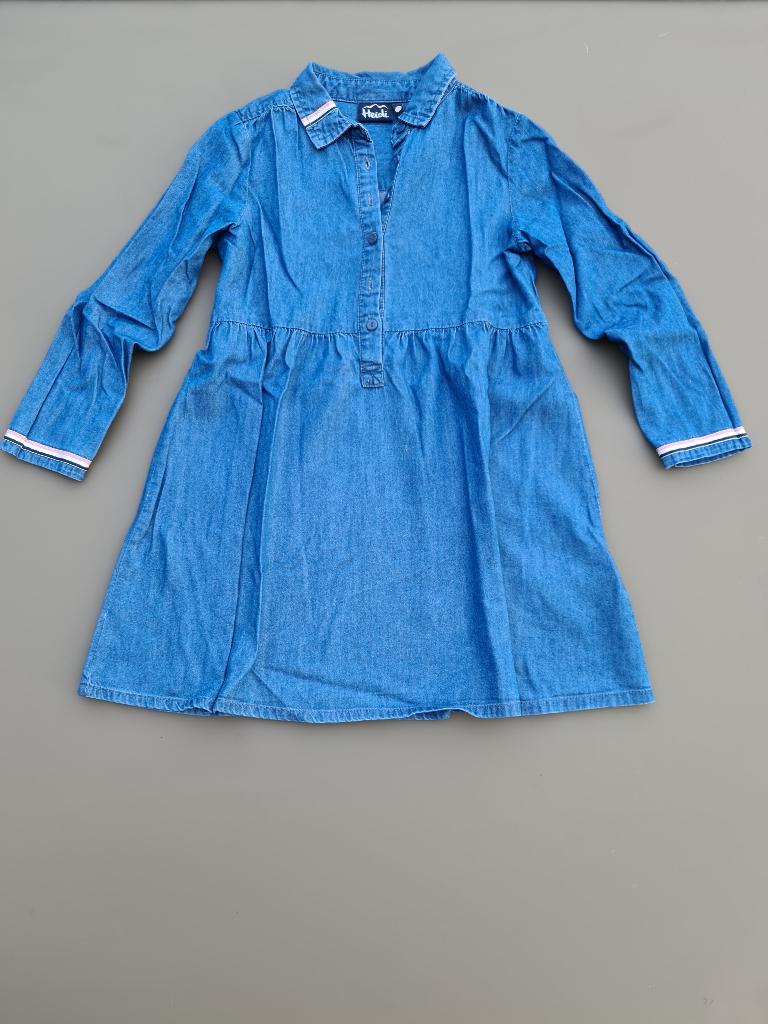 Blauwe jeans jurk, Heidi, 116, Kinderen en Baby's, Kinderkleding | Maat 116, Ophalen, Zo goed als nieuw