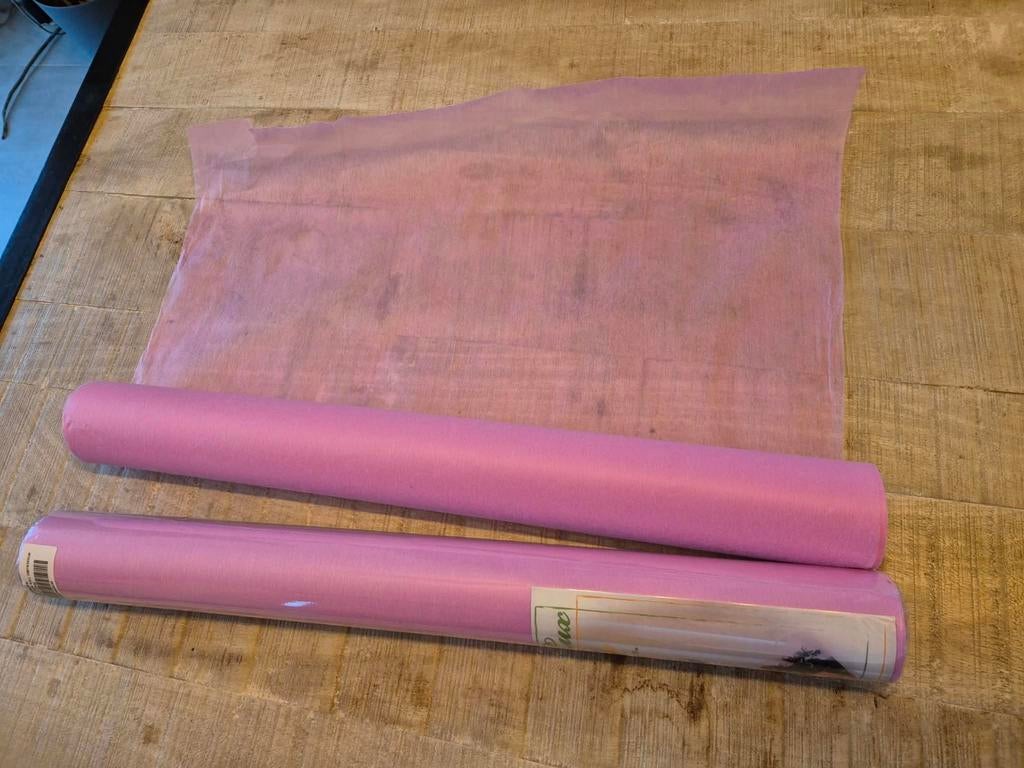 2 Rouleaux effet fibre de couleur rose pâle