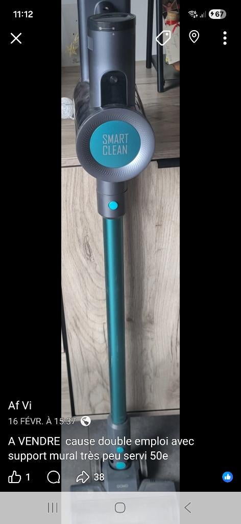 Aspirateur balai, Electroménager, Enlèvement, Comme neuf, Réservoir, 1200 à 1600 watts
