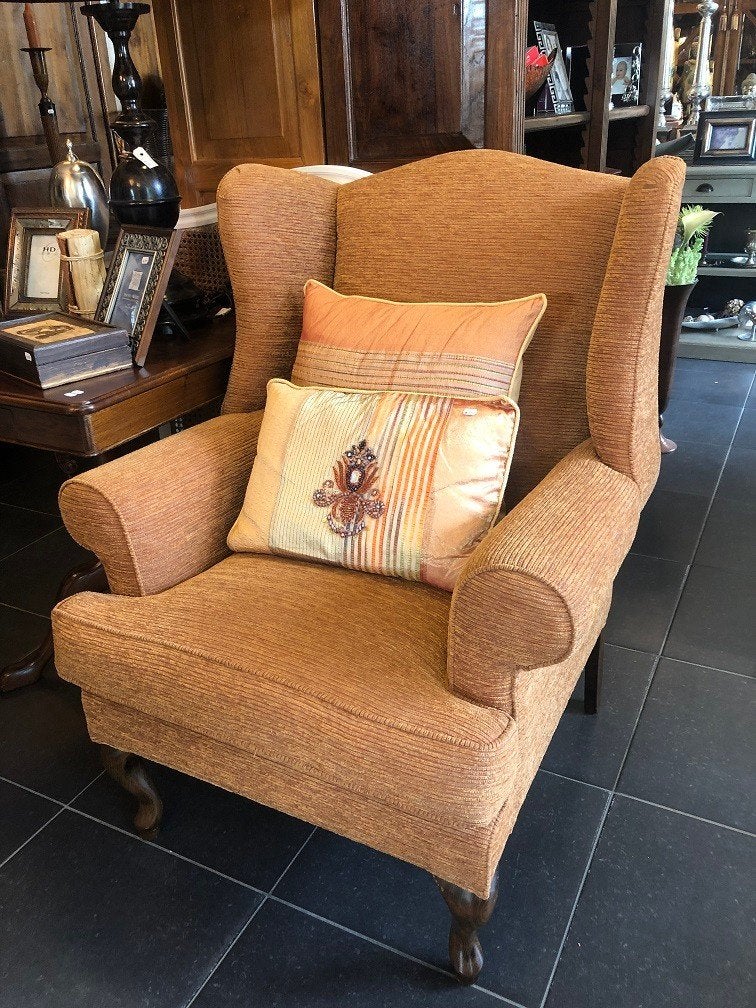 nieuwe stoffen fauteuil - oorfauteuil zetel flamant KORTING, Antiek en Kunst, Ophalen