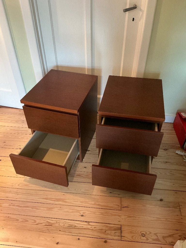 IKEA Malm nachtkastjes, Maison & Meubles, Chambre à coucher | Tables de chevet, Moins de 55 cm, Moins de 45 cm, Enlèvement, Utilisé