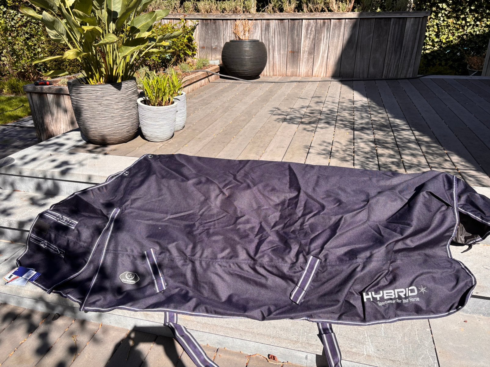 Nwe Deken HORSEGEAR HGHybrid 1200D 0gr Donkerblauw maat 205, Dieren en Toebehoren, Horsegear, Nieuw, Ophalen of Verzenden, Dubbele borstsluiting
