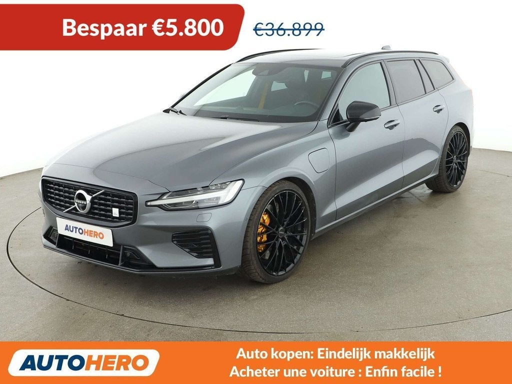 Volvo V60 2.0 T8 Plug-in Hybrid Polestar Engineered AWD, Autos, Cuir, Argent ou Gris, Achat, Euro 6
