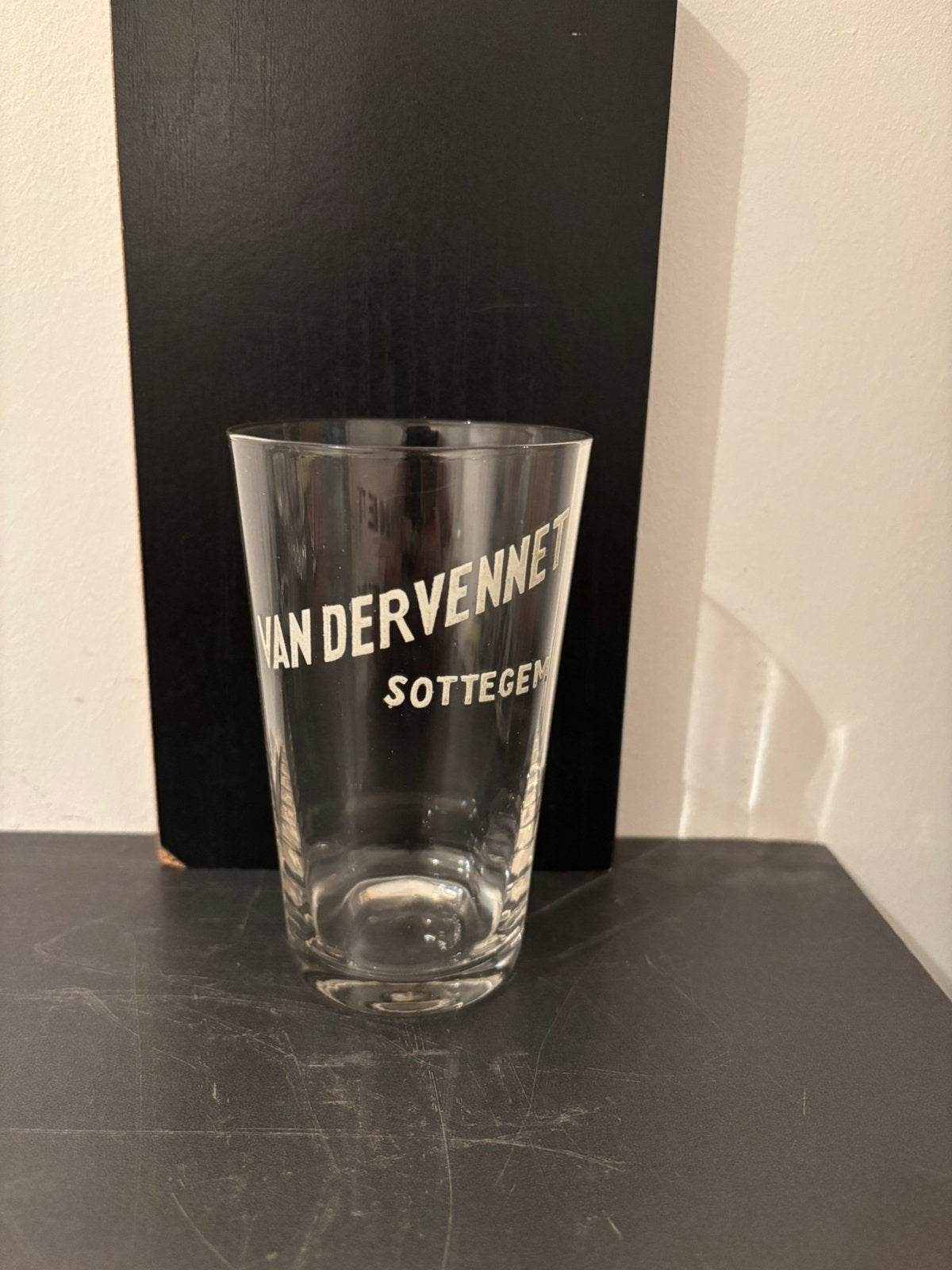 Ancien verre à bière peint Van Der Vennet Sottegem, Enlèvement ou Envoi, Comme neuf, Verre ou Verres, Autres marques