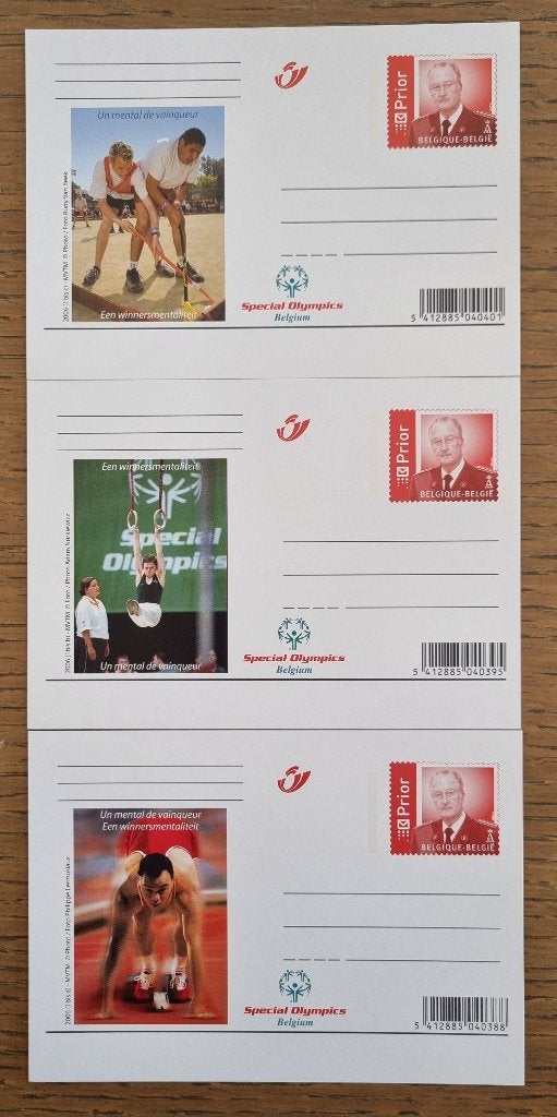 Briefkaart x 3 ** Special Olympics Belgium Prior 2006, Postzegels en Munten, Verzenden, Briefkaart