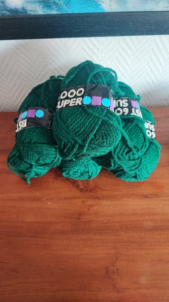 BST 6000 Super donkergroen €1 p/s €5 lot, Hobby en Vrije tijd, Breien en Haken, Gebruikt, Ophalen of Verzenden