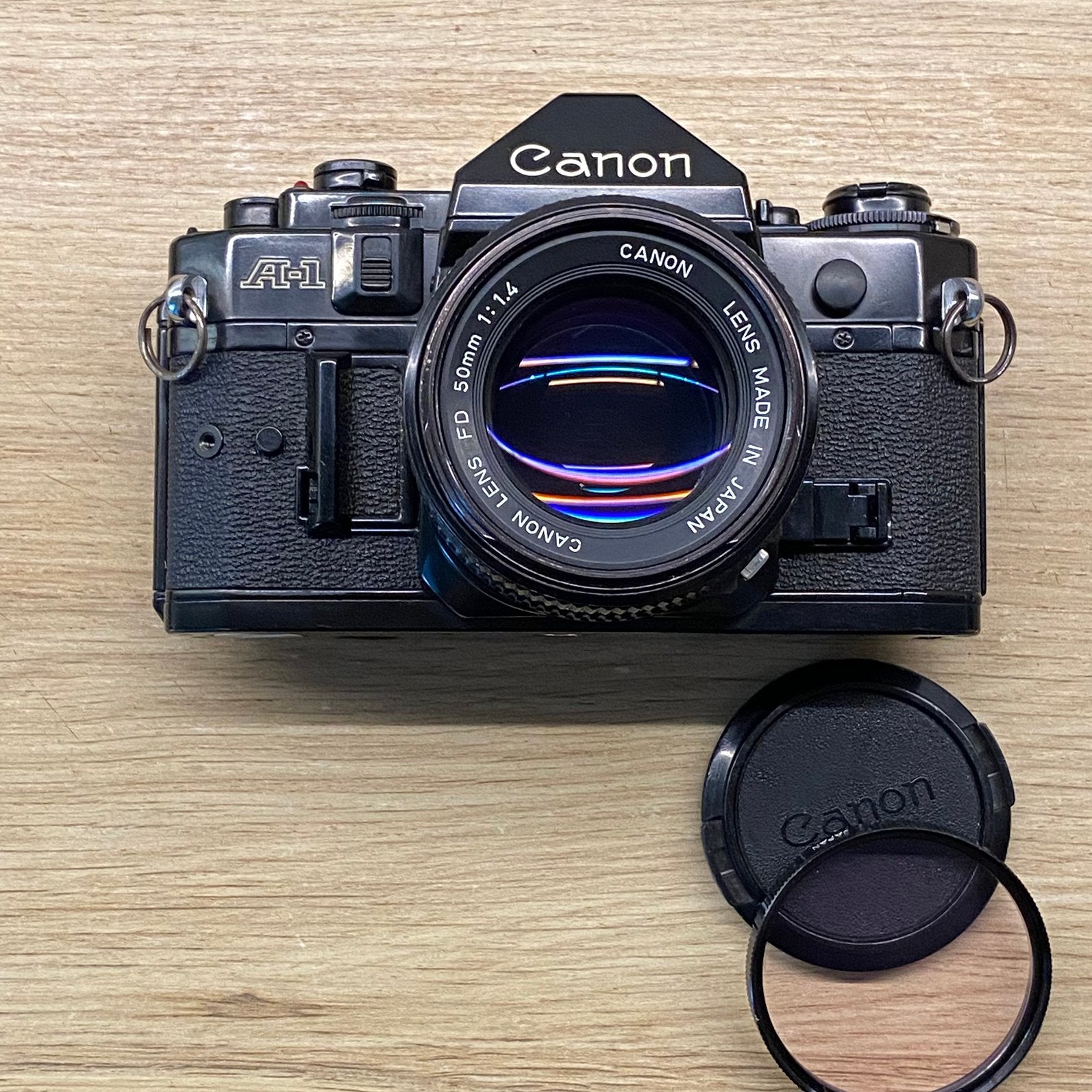Canon A-1, Canon New FD 50mm f1.4 *comme neuf, Enlèvement ou Envoi, Comme neuf, Reflex miroir, Canon