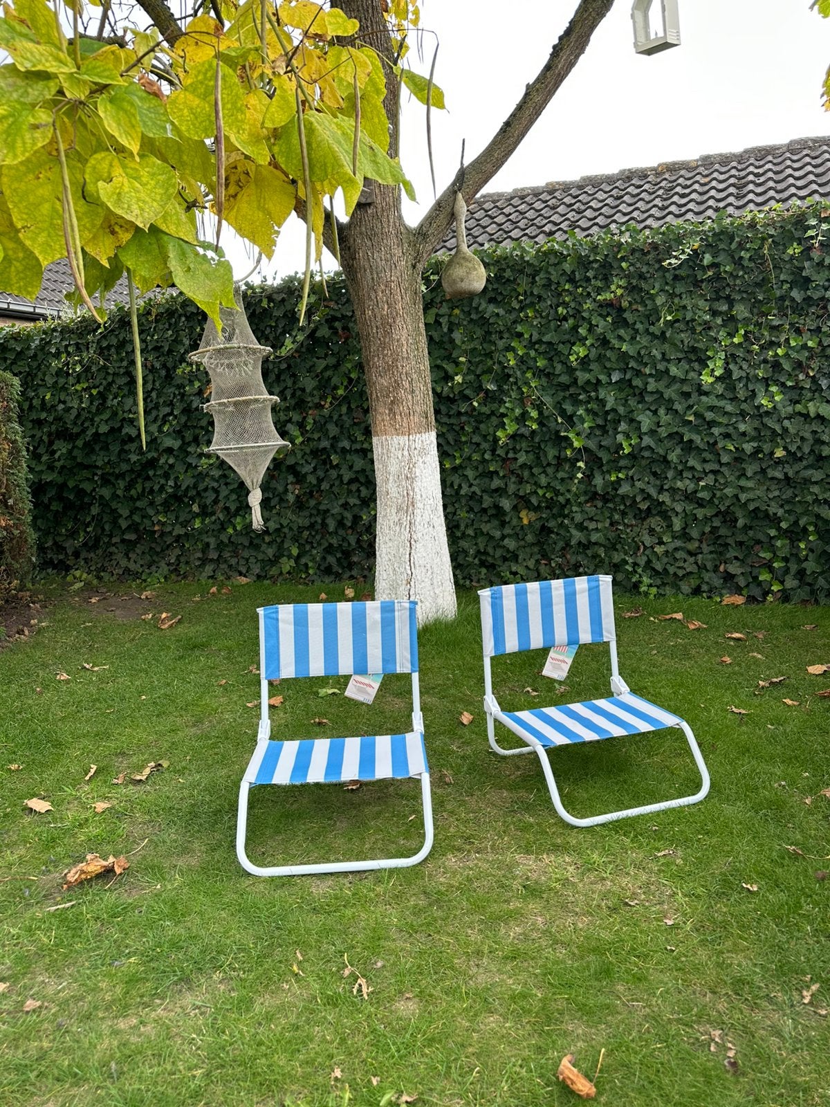 Set van 2 Pro Beach Strandstoeltjes – Prachtig Grieks Blauw!, Ophalen of Verzenden, Nieuw, Campingstoel