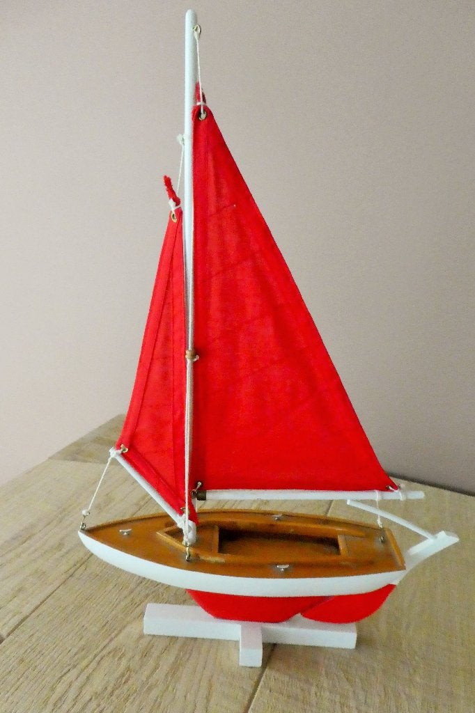 Voilier Miniature déco H. 40 cm., Verzamelen, Scheepvaart, Ophalen, Zeilboot, Schaalmodel